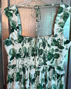Cara Cara Claire Dress in Olive Hanging Orchids Size 10 — 05 detail 3