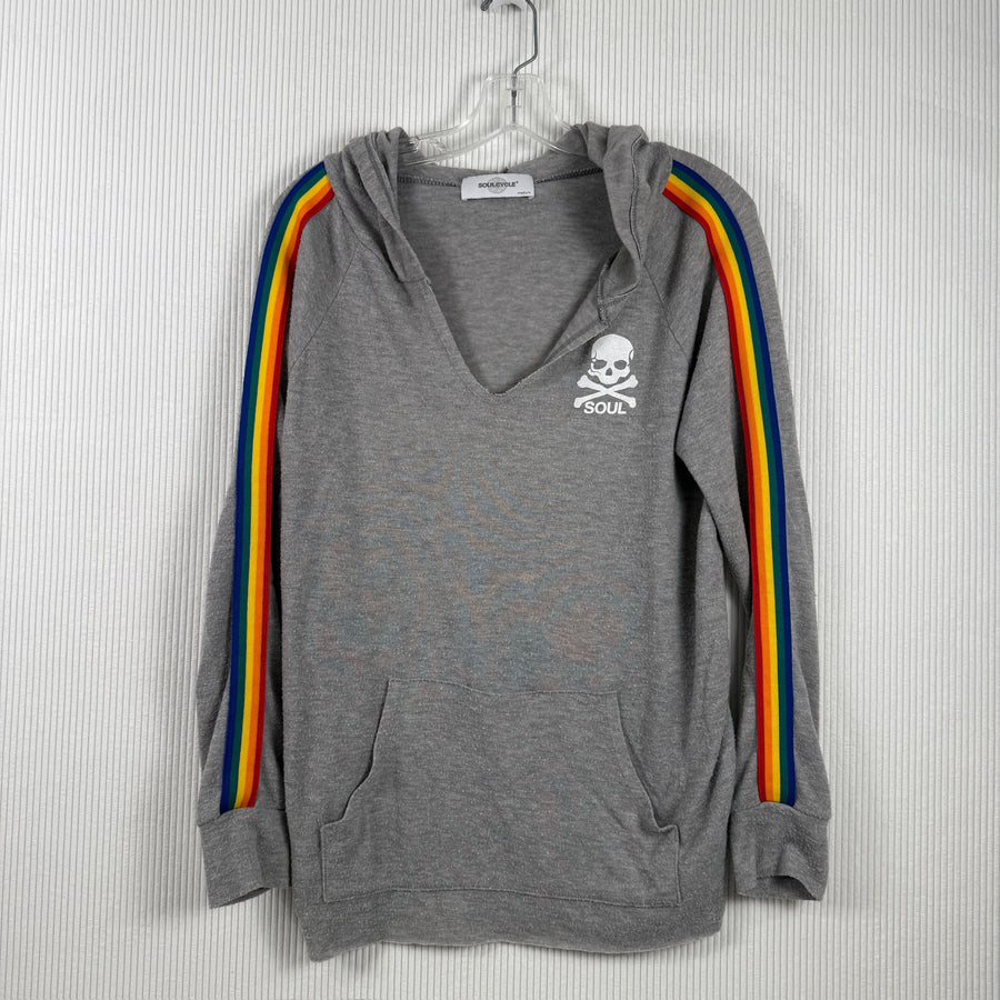 SoulCycle Gray Skull Top Size Medium — 01 front
