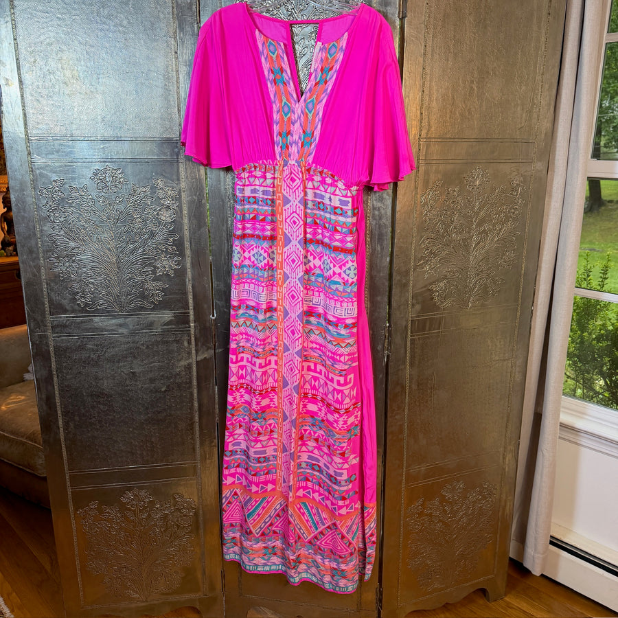 Alice + Trixie Hot Pink Maxi Dress — 01 front