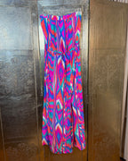 Alice + Trixie Pink Blue Geometric Maxi Dress — 01 front