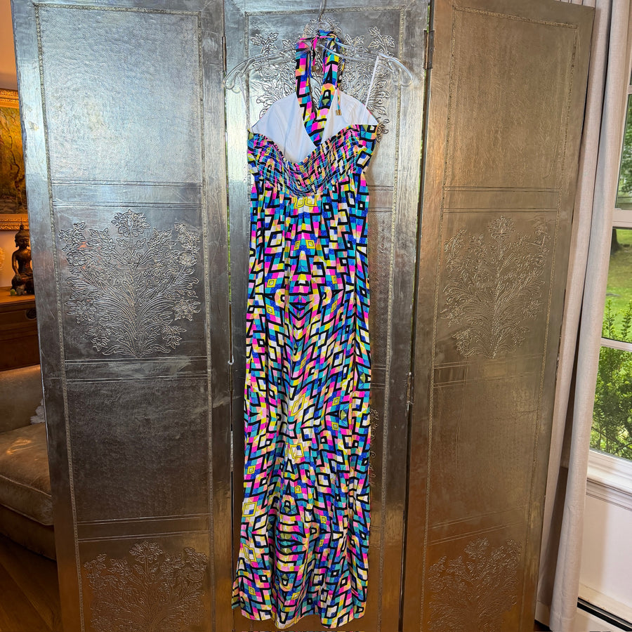 Alice + Trixie Silk Halter Maxi Dress Size M — 01 front