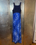 Alice + Trixie Blue Lace Maxi Dress — 01 front