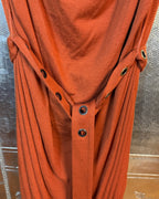 Rust Orange Ruched Dress — 04 detail 2