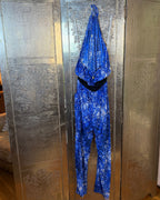 Alice + Trixie Blue Print Halter Maxi Dress — 01 front