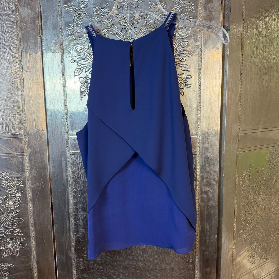 L'AGENCE Blue Silk Lace Camisole — 01 front