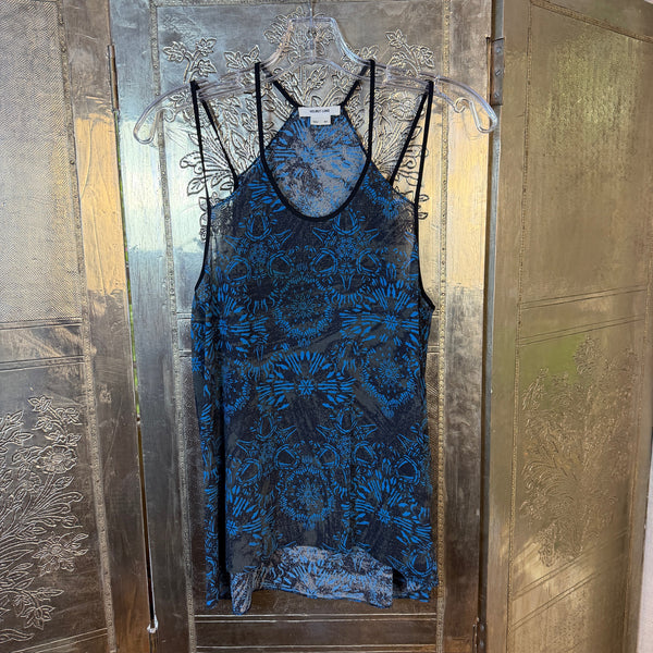 Helmut Lang Blue Lace Dress — 01 front