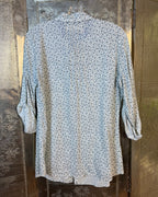 Bailey 44 Light Blue Floral Blouse Size L — 01 front