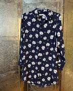 Equipment Femme Navy Floral Blouse Size XS-TP — 01 front
