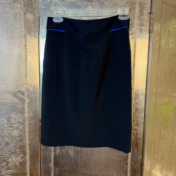 Elie Tahari Navy Pencil Skirt Size US 2 (UK 6, IT 38) — 01 front