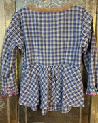 Odd Molly Blue Plaid Lace Blouse — 02 back