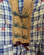 Odd Molly Blue Plaid Lace Blouse — 04 detail 2