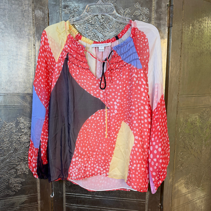 Diane von Furstenberg Pink Blouse — 01 front