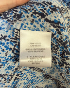 Equipment Femme Blue Snake-Print Silk Tunic Blouse — 03 tag 2