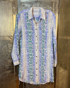 Equipment Femme Silk Snake Print Button-Down Shirt Size XS-TP — 01 front