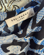 Equipment Femme Blue Gray Abstract Top Size XS — 03 tag