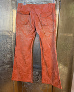 Custo Barcelona Rust Floral-Jacquard Flared Pants — 02 back