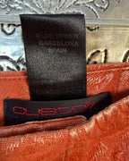 Custo Barcelona Rust Floral-Jacquard Flared Pants — 03 detail