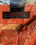 Custo Barcelona Rust Floral-Jacquard Flared Pants — 04 tag
