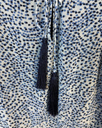 ALEXIS Lanelle Blue Dotted Lace Bell-Sleeve Mini Dress Size XS — 03 detail