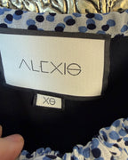 ALEXIS Lanelle Blue Dotted Lace Bell-Sleeve Mini Dress Size XS — 05 tag
