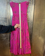 Pink Metallic-Print Strapless Maxi Dress — 02 front 2