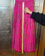 Pink Metallic-Print Strapless Maxi Dress — 04 back 2