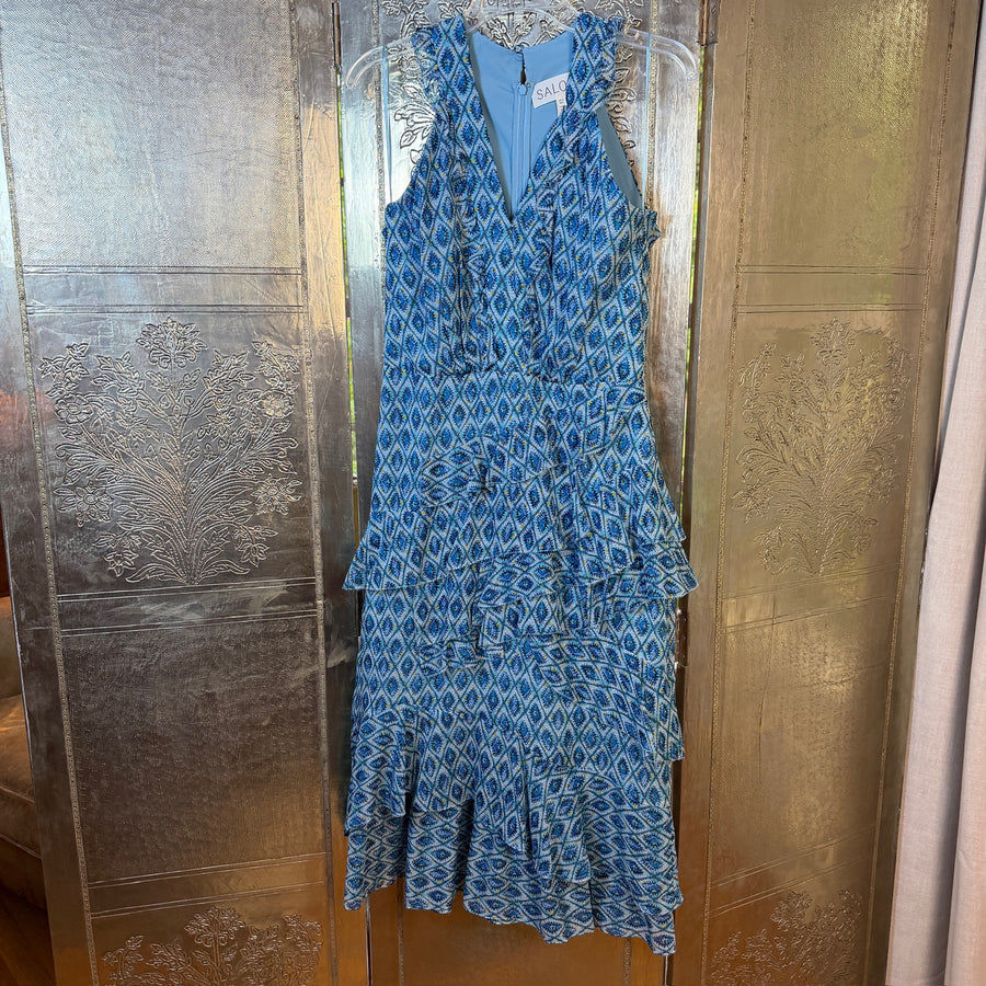 Saloni Blue Geometric Garment Size UK 10 (US 6) — 01 front