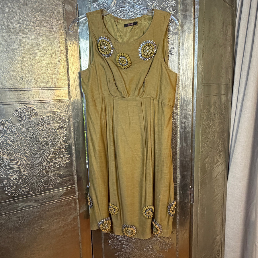 Reiss Olive Silk Garment Size 12 — 01 front