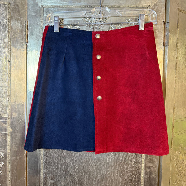 Express Colorblock Suede Mini Skirt — 01 front