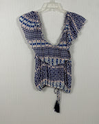 Surf Gypsy Blue White Tassel Top Size M — 02 back