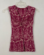 Velvet Pink Patterned Dress Size S — 01 front