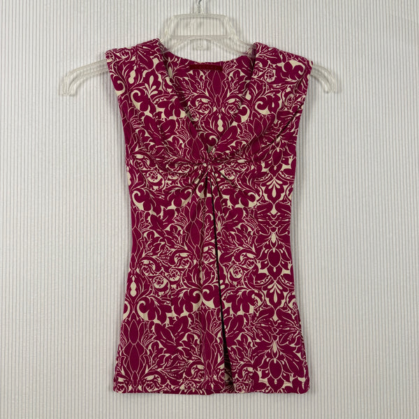 Velvet Pink Patterned Dress Size S — 01 front