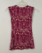 Velvet Pink Patterned Dress Size S — 02 back
