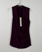 Victoria Beckham Burgundy Sleeveless Dress — 01 front