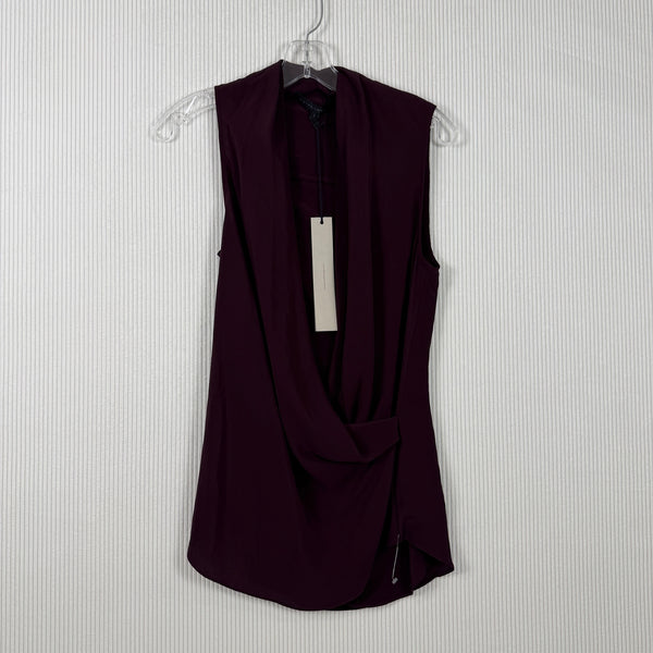 Victoria Beckham Burgundy Sleeveless Dress — 01 front