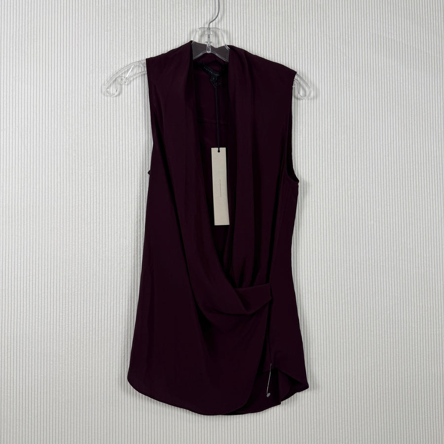 Victoria Beckham Burgundy Sleeveless Dress — 01 front