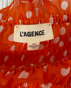 L'AGENCE Bexley Polka-Dot Off-the-Shoulder Crop Top Size S-P — 03 tag