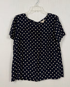 J.Crew Navy Polka Dot Tee Size 12 — 01 front
