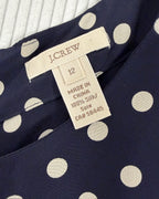 J.Crew Navy Polka Dot Tee Size 12 — 04 tag