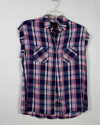 Rails Britt Plaid Sleeveless Button-Down Shirt Size S (Small) — 01 front