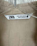 Zara Tan Short-Sleeve Button-Down Crop Top Size EUR S (USA S, MEX 26) — 03 tag