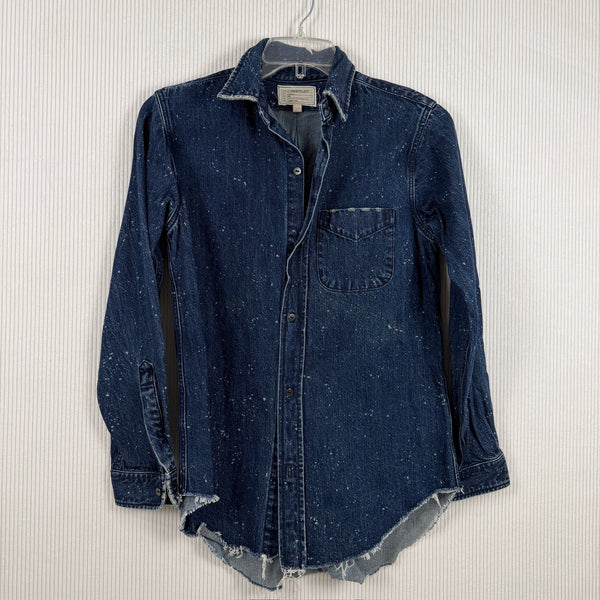 Current-Elliott Dark Denim Shirt — 01 front