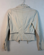 Beige Faux-Leather Moto Jacket Size L — 02 back
