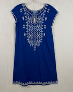 Blue Embroidered Dress — 01 front