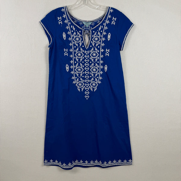 Blue Embroidered Dress — 01 front