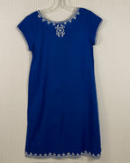 Blue Embroidered Dress — 02 back