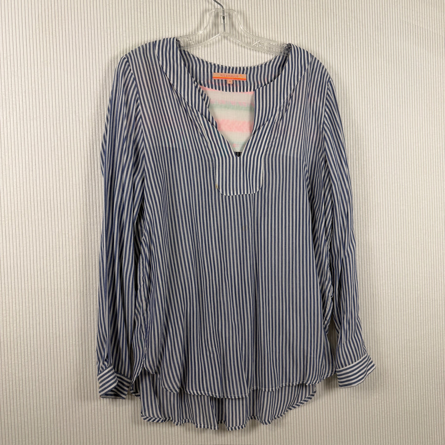 Vilagallo Gray Striped Tunic — 01 front