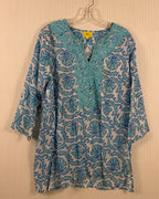 Roberta Roller Rabbit Turquoise Print Dress — 01 front