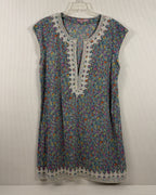 Calypso St. Barth Blue Floral Cover-Up Dress — 01 front