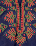Sulu Blue Embroidered Shift Dress Size L — 03 detail